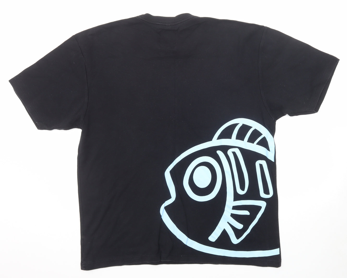 Gm Tee Mens Black Cotton T-Shirt Size 2XL Round Neck