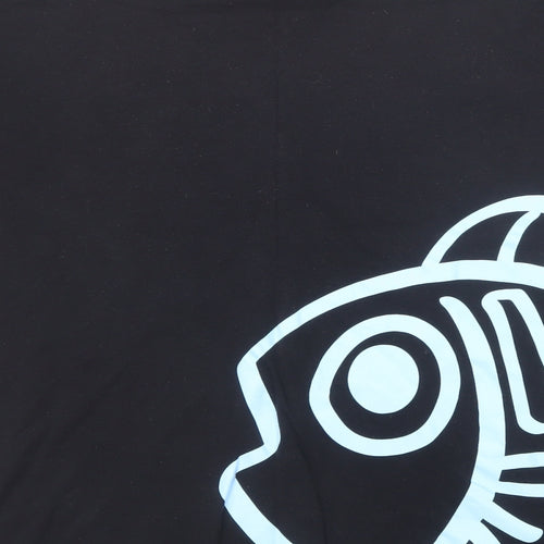 Gm Tee Mens Black Cotton T-Shirt Size 2XL Round Neck