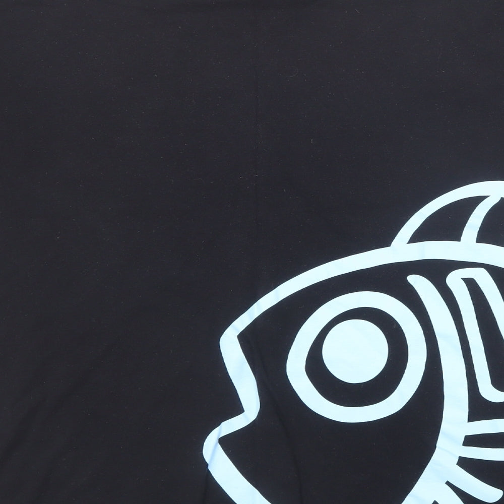 Gm Tee Mens Black Cotton T-Shirt Size 2XL Round Neck