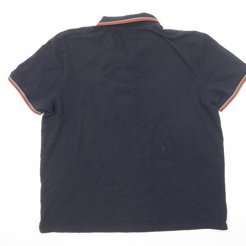 Lyle & Scott Mens Blue Cotton Polo Size 2XL Collared Button