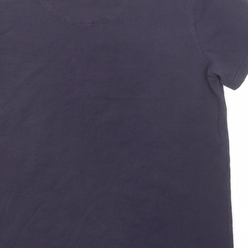 Aquascutum Mens Blue Cotton T-Shirt Size S Round Neck