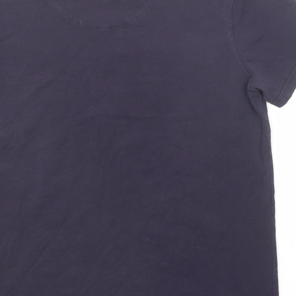 Aquascutum Mens Blue Cotton T-Shirt Size S Round Neck