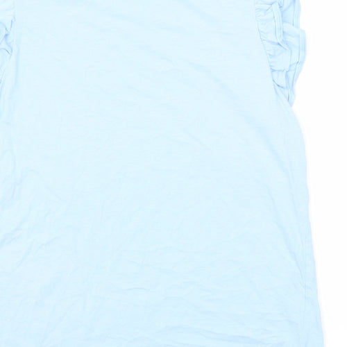 New Look Womens Blue Cotton Basic T-Shirt Size 10 Round Neck