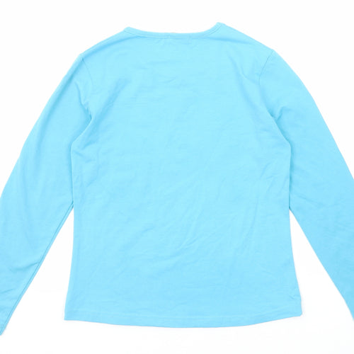 Naf Girls Girls Blue Polyester Basic T-Shirt Size 10 Years Round Neck Pullover - Sparkle