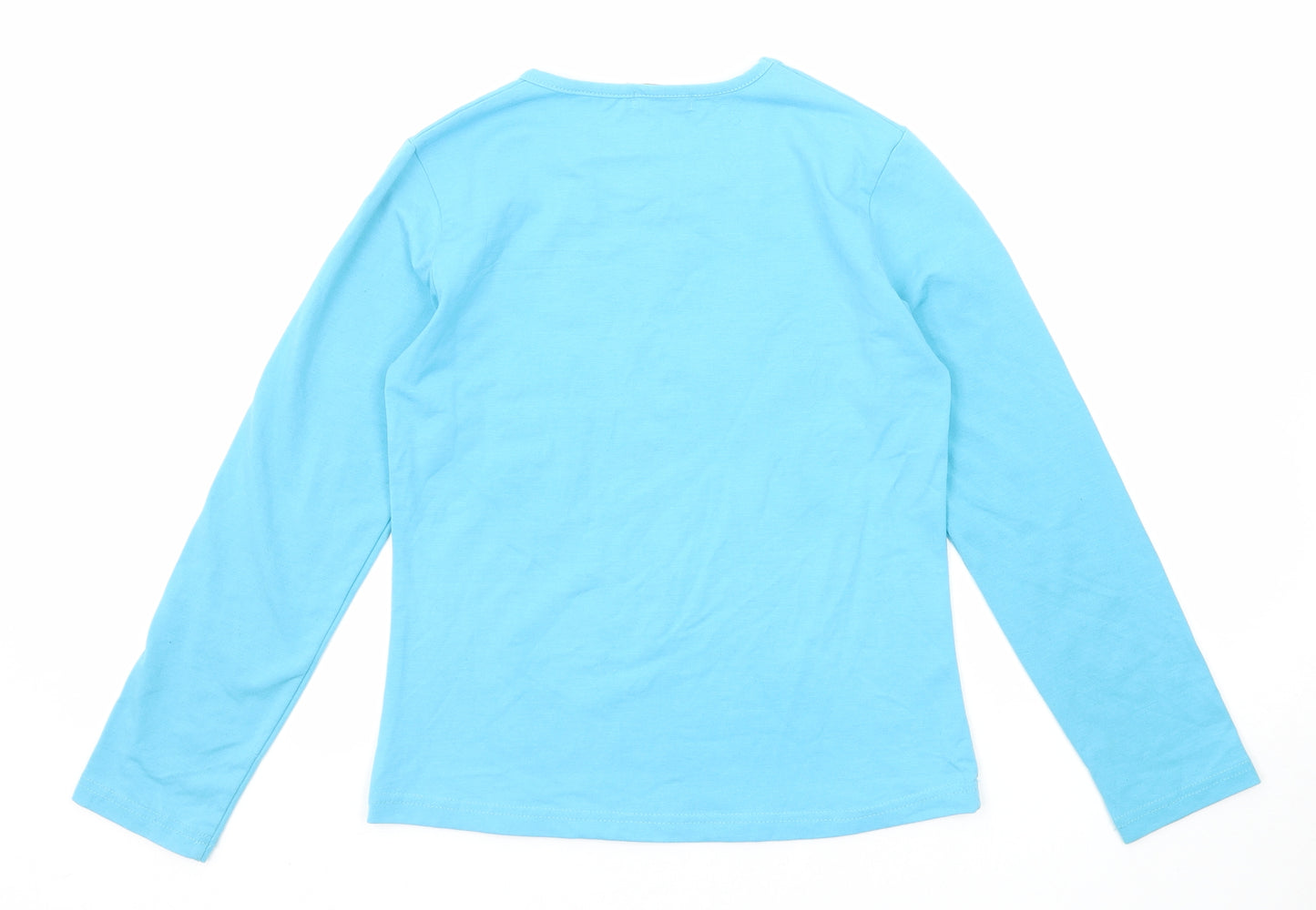 Naf Girls Girls Blue Polyester Basic T-Shirt Size 10 Years Round Neck Pullover - Sparkle