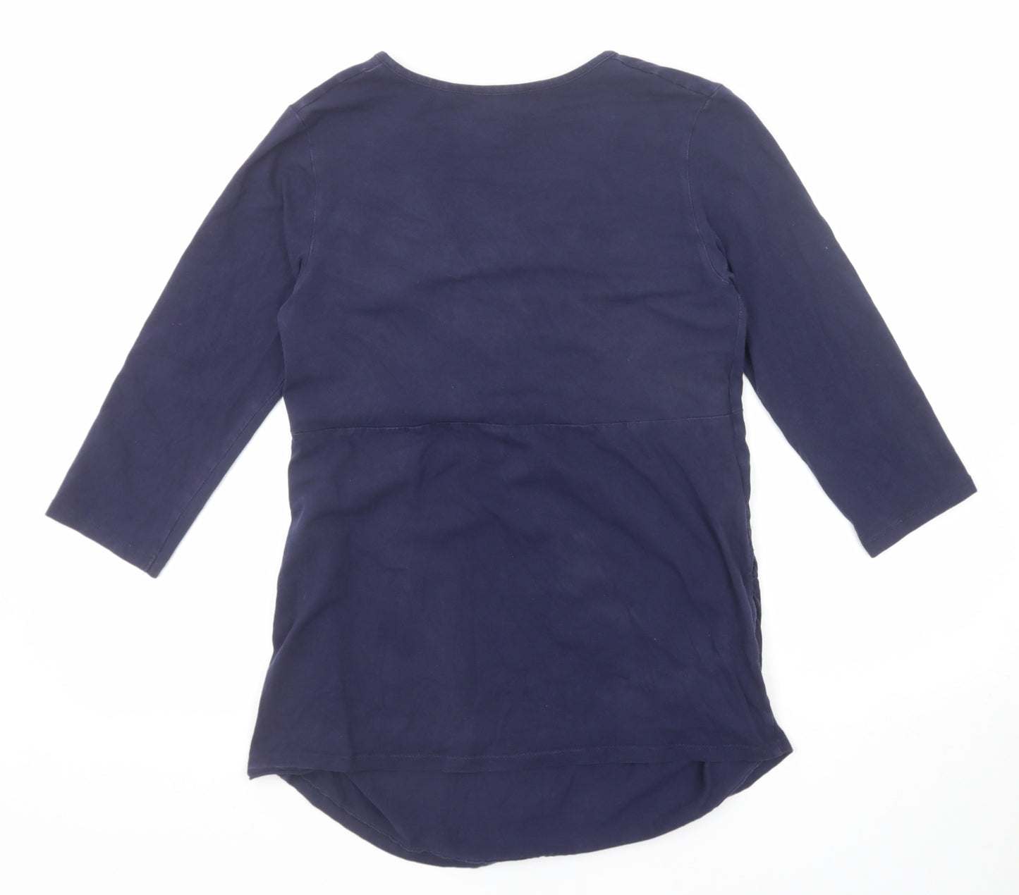 Dorothy Perkins Womens Blue Cotton Basic Blouse Size 12 V-Neck - Wrap Style