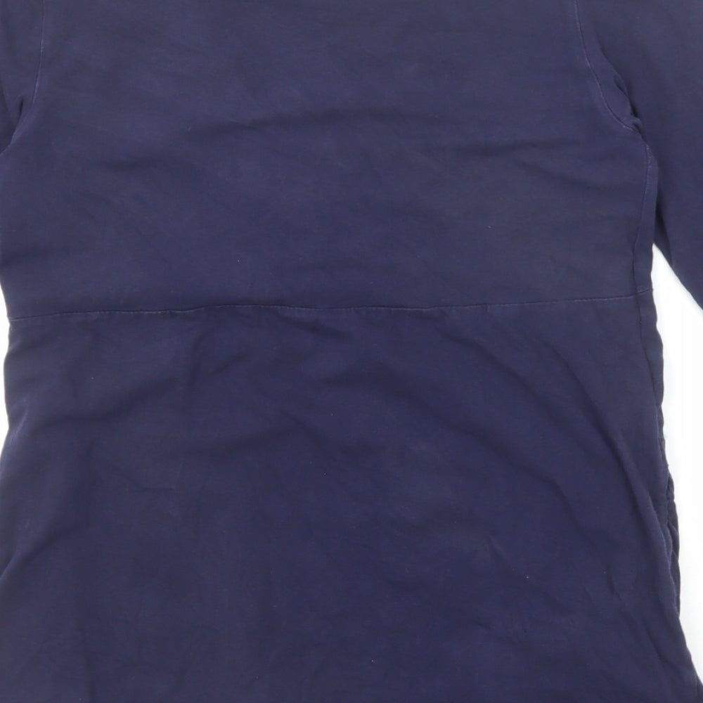 Dorothy Perkins Womens Blue Cotton Basic Blouse Size 12 V-Neck - Wrap Style