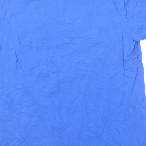 Nasty Gal Womens Blue Polyester Basic T-Shirt Size M Crew Neck - Flower Power
