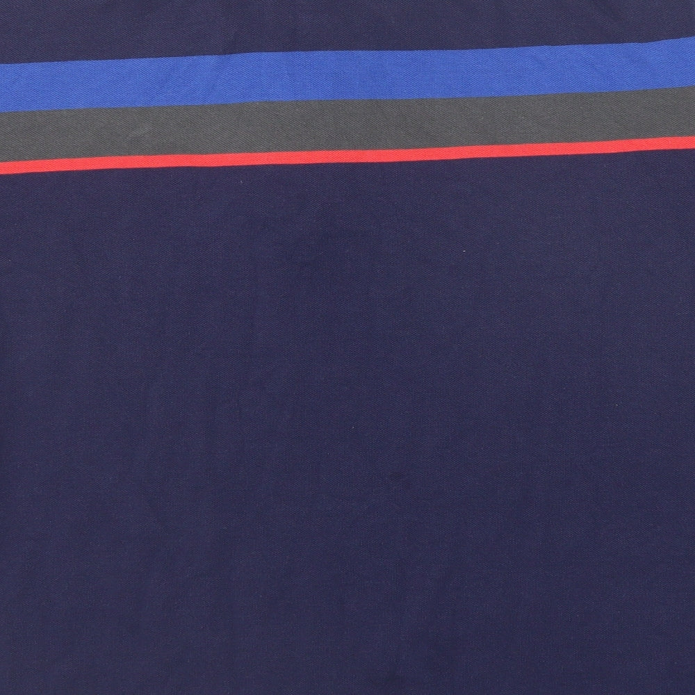 Bewley & Ritch Mens Blue Colourblock Cotton Polo Size 2XL Collared Button