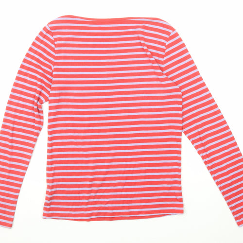 Gap Womens Red Striped Cotton Basic T-Shirt Size M Boat Neck
