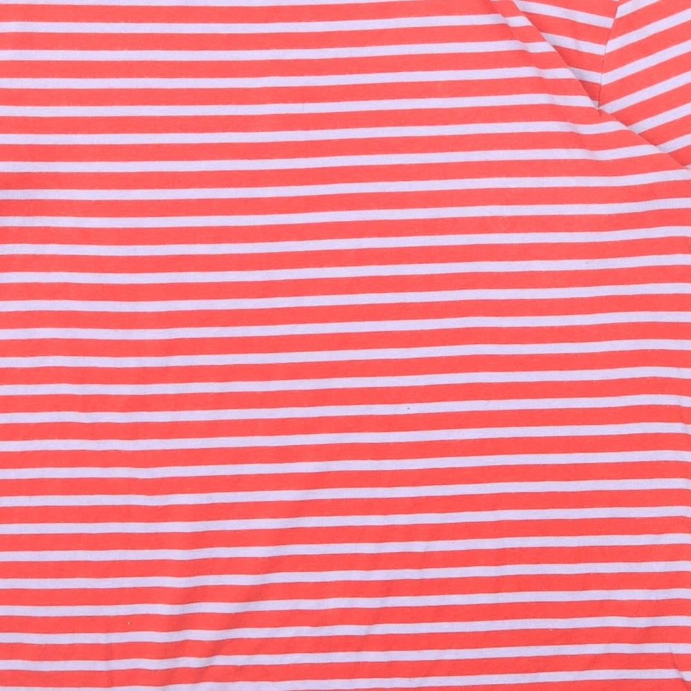 Gap Womens Red Striped Cotton Basic T-Shirt Size M Boat Neck