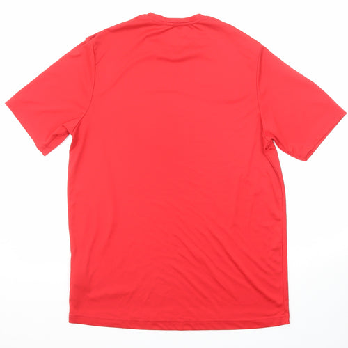 Joma Mens Red Polyester Basic T-Shirt Size L Crew Neck Pullover