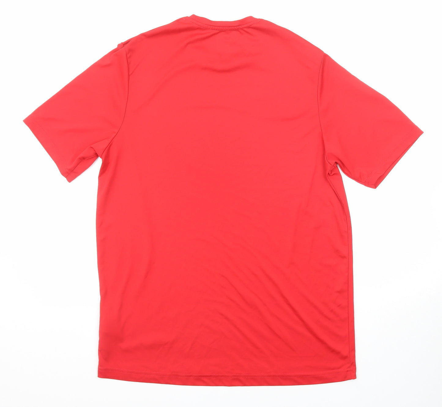 Joma Mens Red Polyester Basic T-Shirt Size L Crew Neck Pullover