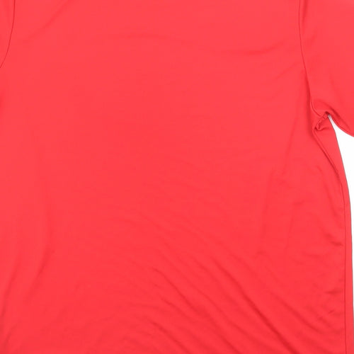 Joma Mens Red Polyester Basic T-Shirt Size L Crew Neck Pullover