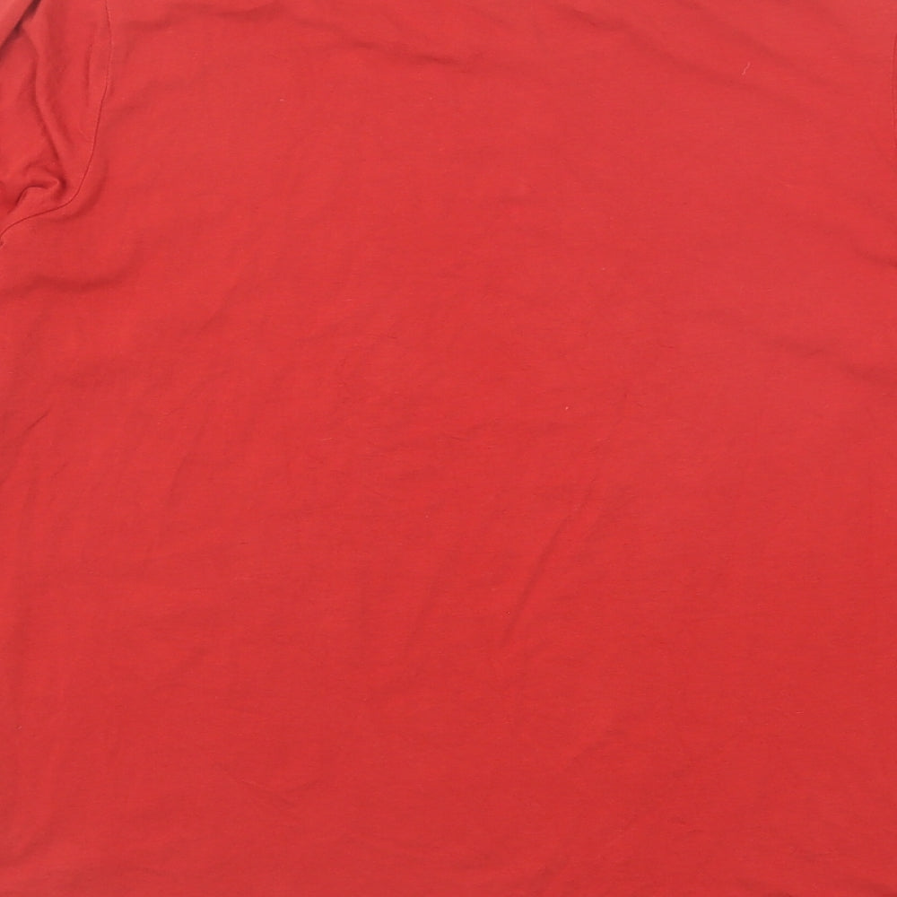 Lauren Active Womens Red Cotton Basic T-Shirt Size M Boat Neck