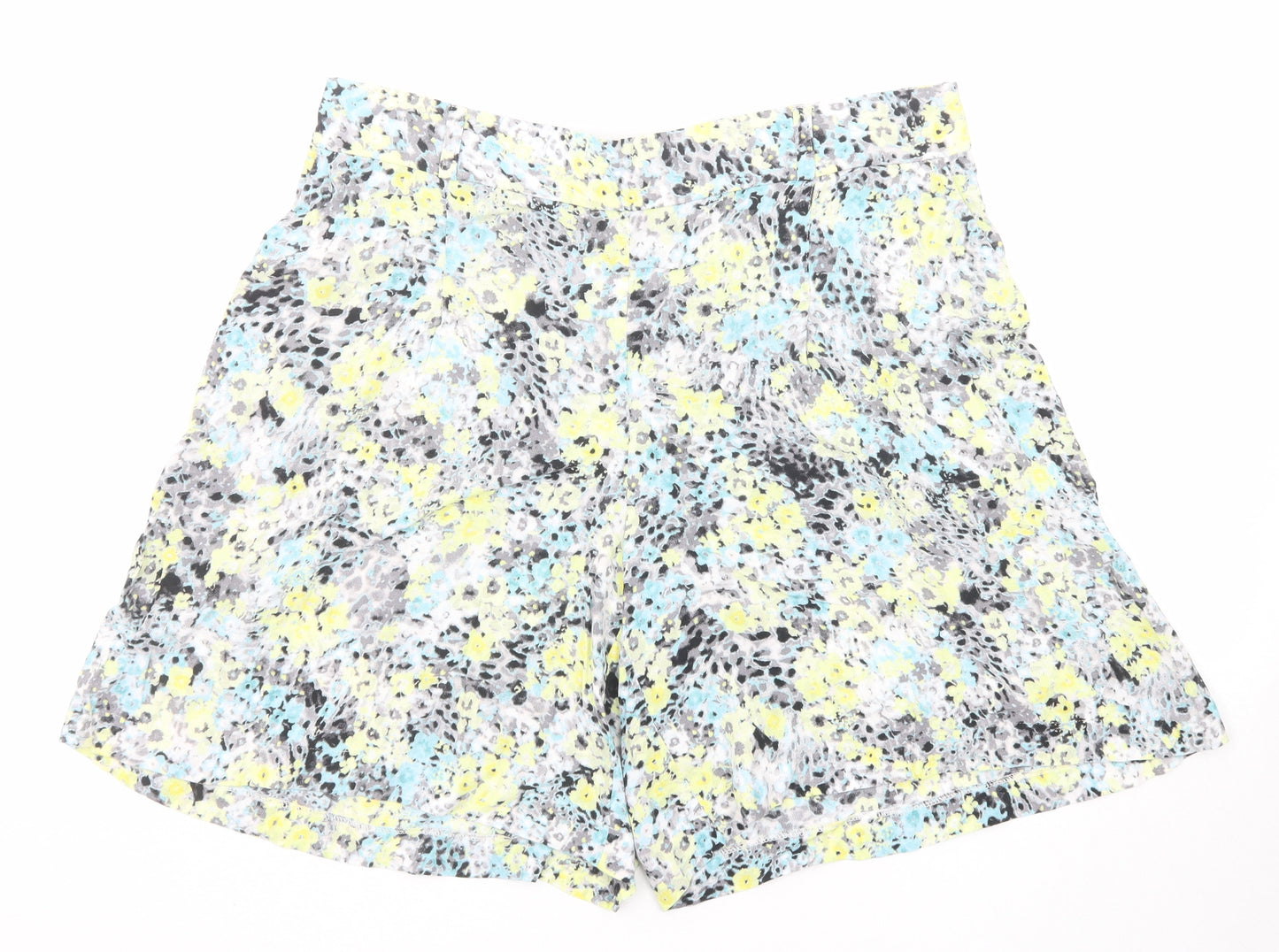 Marks and Spencer Womens Multicoloured Geometric Viscose Culotte Shorts Size 16 Regular Pull On