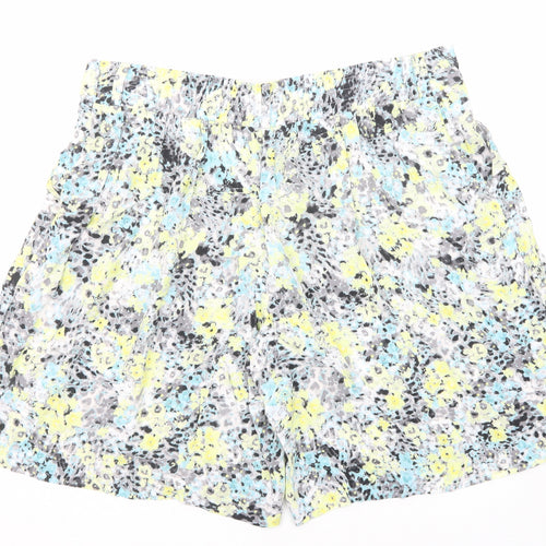 Marks and Spencer Womens Multicoloured Geometric Viscose Culotte Shorts Size 16 Regular Pull On