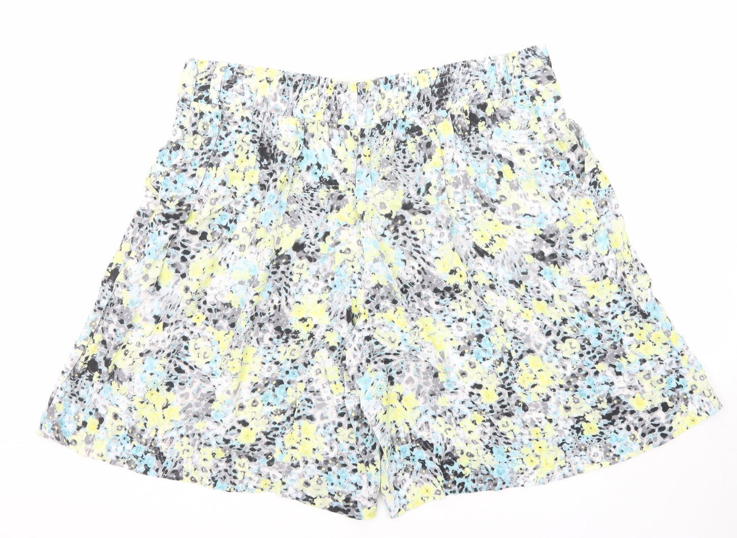 Marks and Spencer Womens Multicoloured Geometric Viscose Culotte Shorts Size 16 Regular Pull On