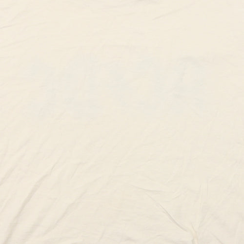 H&M Womens Beige Cotton Basic T-Shirt Size S Round Neck - AC/DC