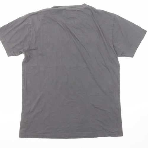 Jameson Carter Mens Grey Cotton T-Shirt Size S Round Neck