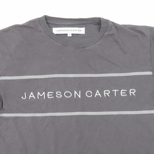 Jameson Carter Mens Grey Cotton T-Shirt Size S Round Neck