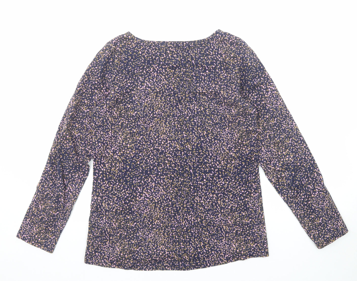 Joules Womens Blue Animal Print Cotton Basic T-Shirt Size 10 Boat Neck