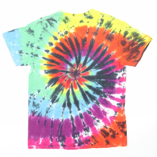 Liquid Blue Mens Multicoloured Geometric Cotton T-Shirt Size M Round Neck - Tie Dye