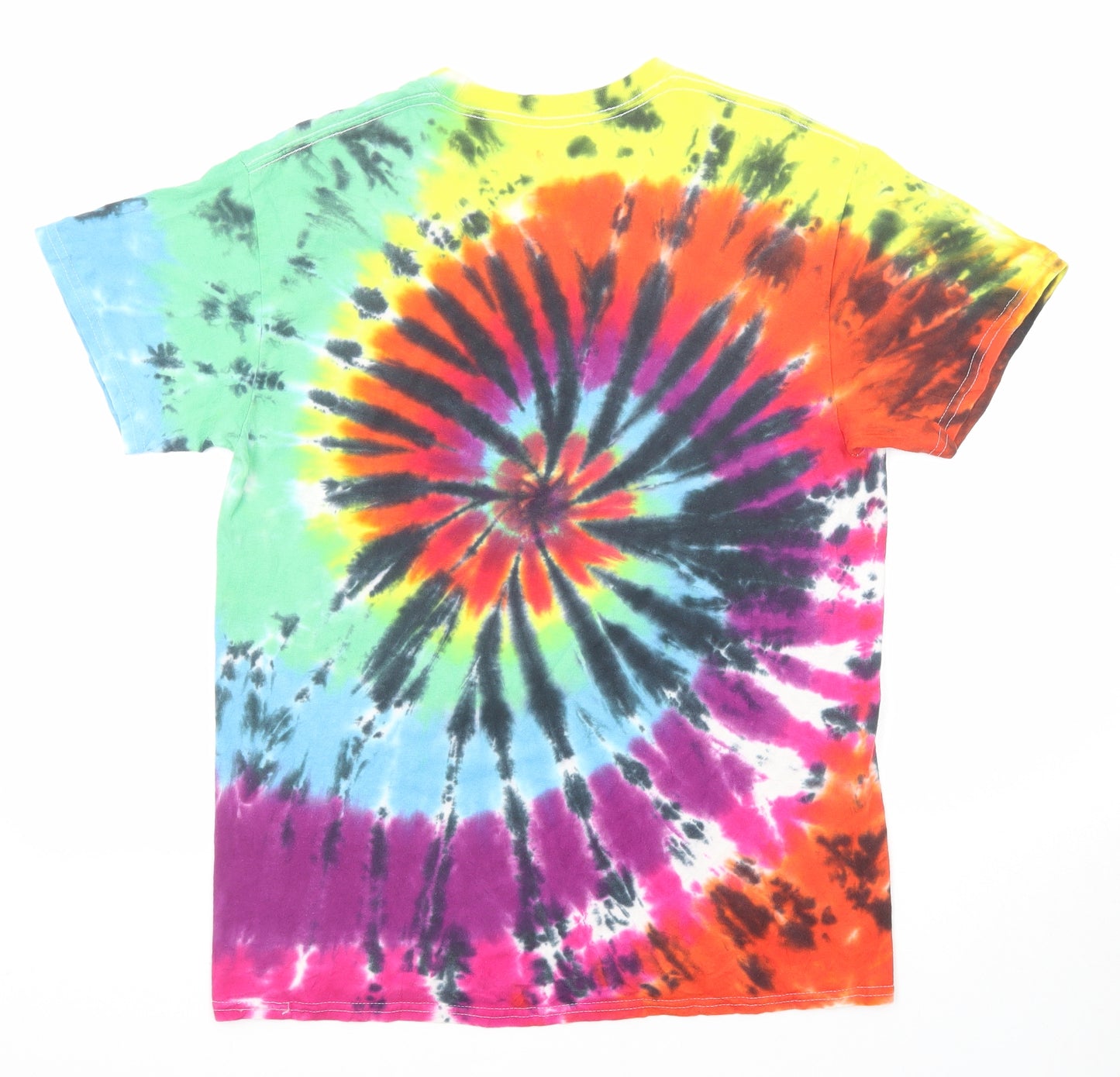 Liquid Blue Mens Multicoloured Geometric Cotton T-Shirt Size M Round Neck - Tie Dye