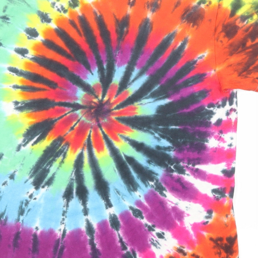 Liquid Blue Mens Multicoloured Geometric Cotton T-Shirt Size M Round Neck - Tie Dye