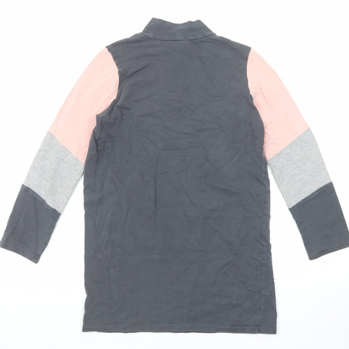 Select Girls Grey Cotton Pullover Sweatshirt Size 12-13 Years Zip - Mon Amour