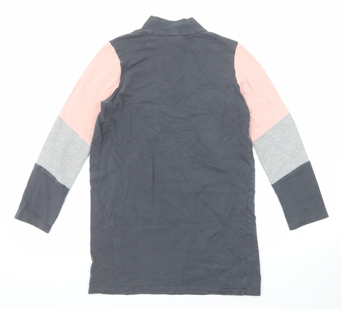 Select Girls Grey Cotton Pullover Sweatshirt Size 12-13 Years Zip - Mon Amour