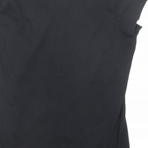 LA Gear Womens Black Polyester Basic T-Shirt Size 18 V-Neck