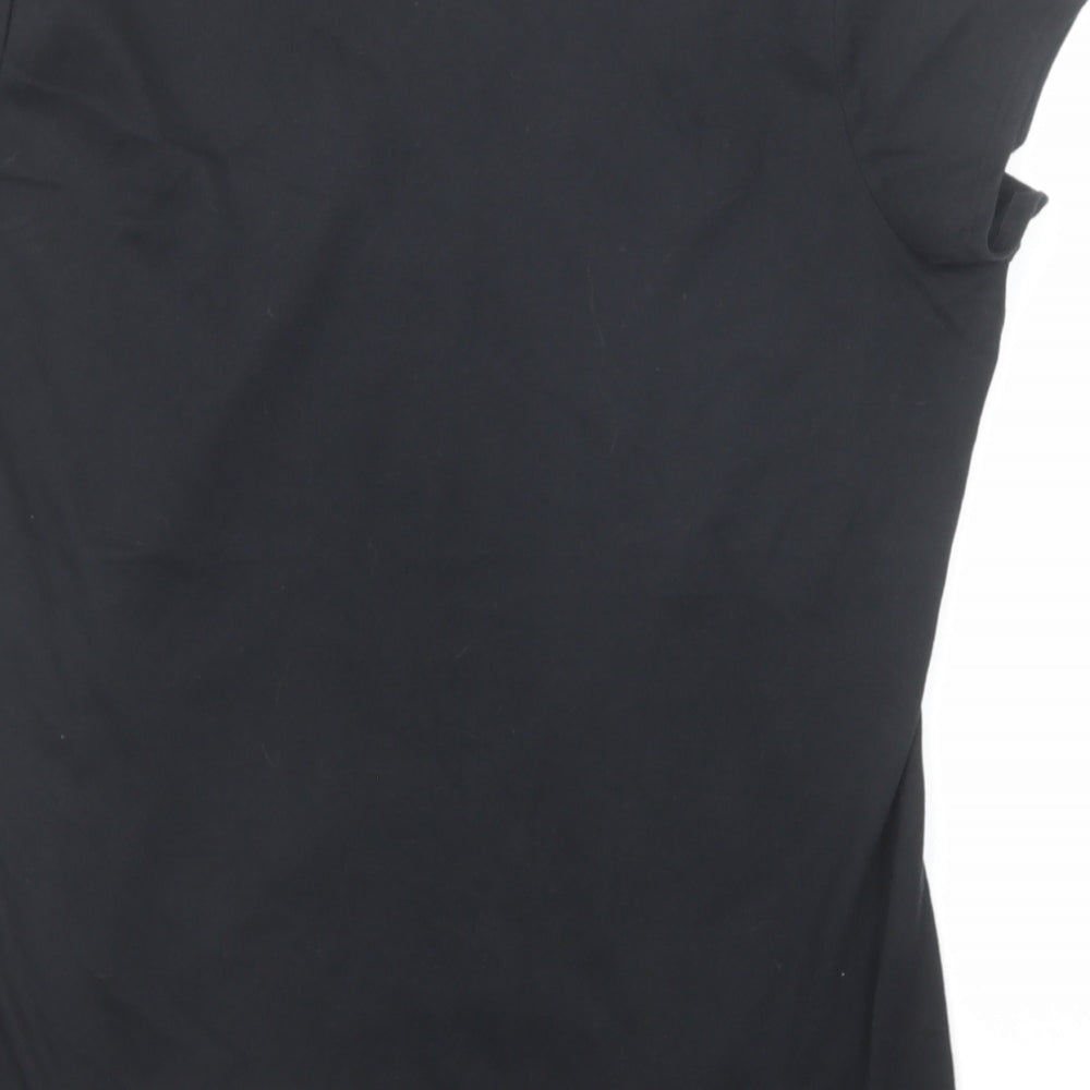 LA Gear Womens Black Polyester Basic T-Shirt Size 18 V-Neck