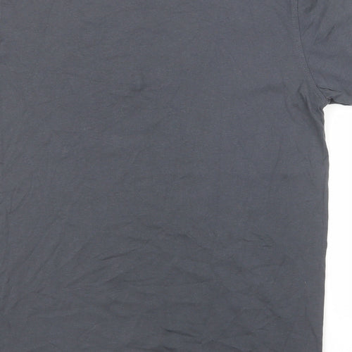 Luke Boys Grey Cotton Basic T-Shirt Size 14-15 Years Round Neck Pullover