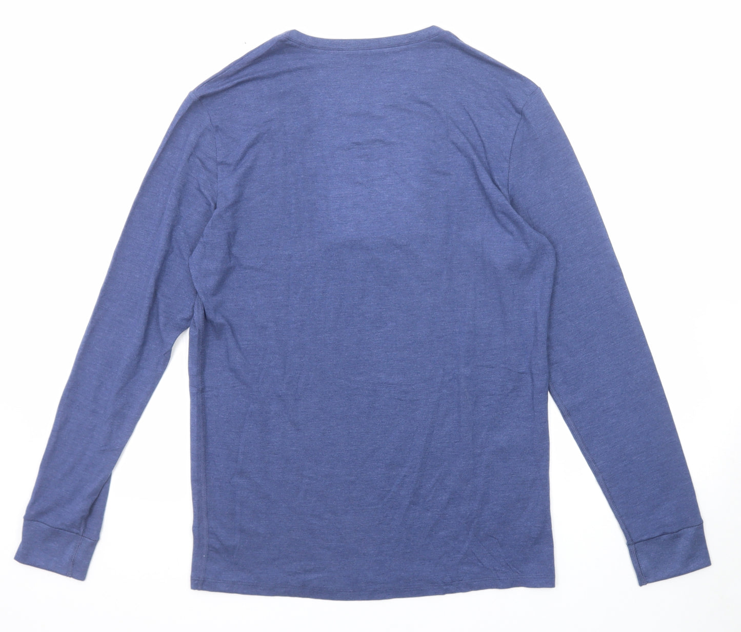 Marks and Spencer Mens Blue Polyester T-Shirt Size M Round Neck