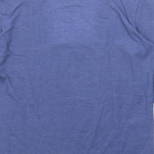 Marks and Spencer Mens Blue Polyester T-Shirt Size M Round Neck