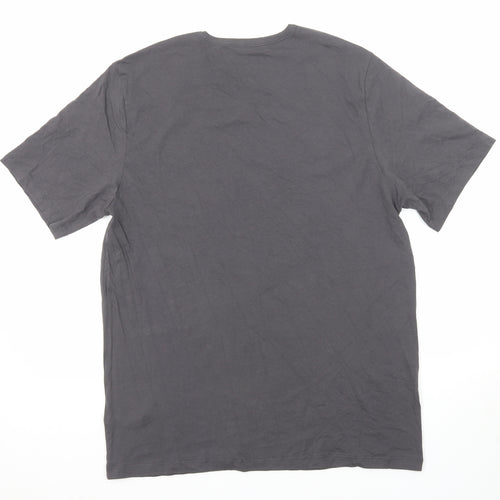 HUGO BOSS Mens Grey Cotton T-Shirt Size XL Round Neck