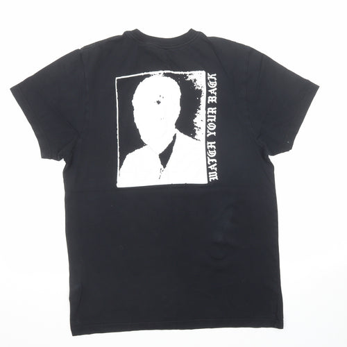 VANS Mens Black Cotton T-Shirt Size M Round Neck