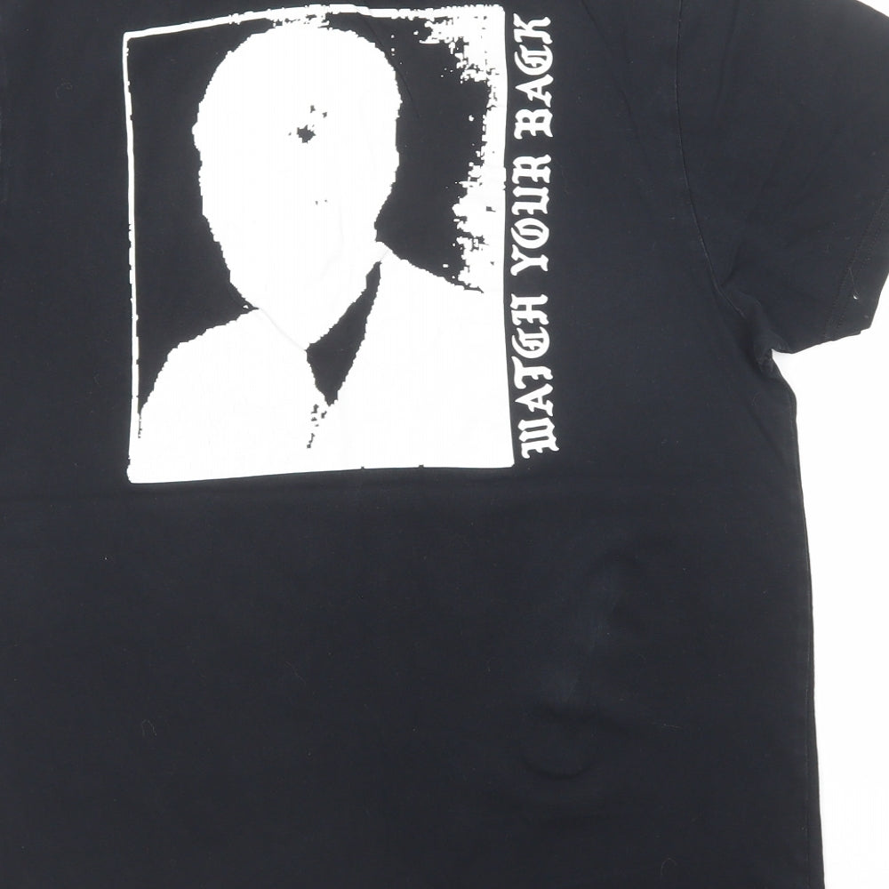 VANS Mens Black Cotton T-Shirt Size M Round Neck