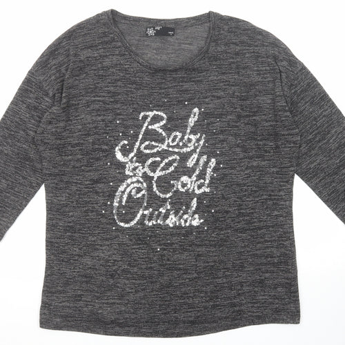 NEXT Womens Grey Round Neck Polyester Pullover Jumper Size 16 - Baby its cold outside