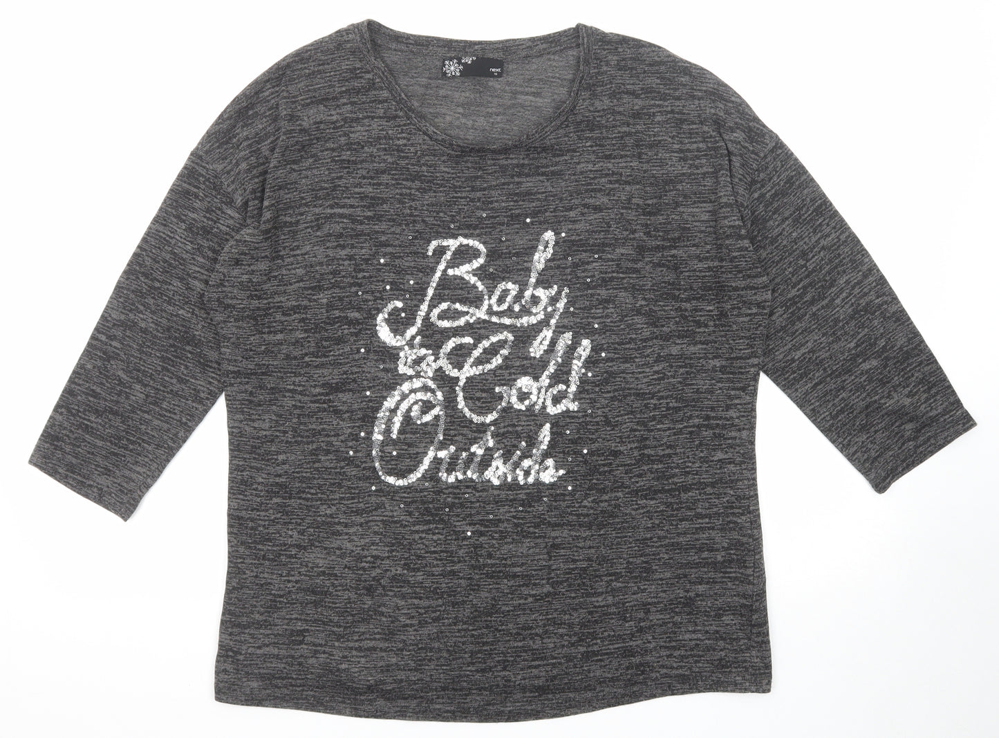 NEXT Womens Grey Round Neck Polyester Pullover Jumper Size 16 - Baby its cold outside