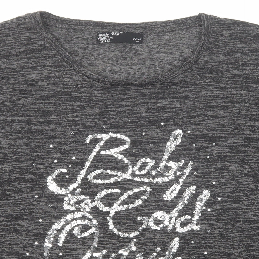 NEXT Womens Grey Round Neck Polyester Pullover Jumper Size 16 - Baby its cold outside