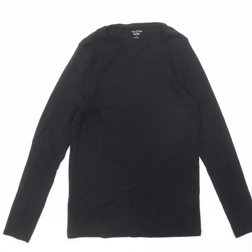 Marks and Spencer Womens Black Cotton Basic T-Shirt Size 12 Round Neck