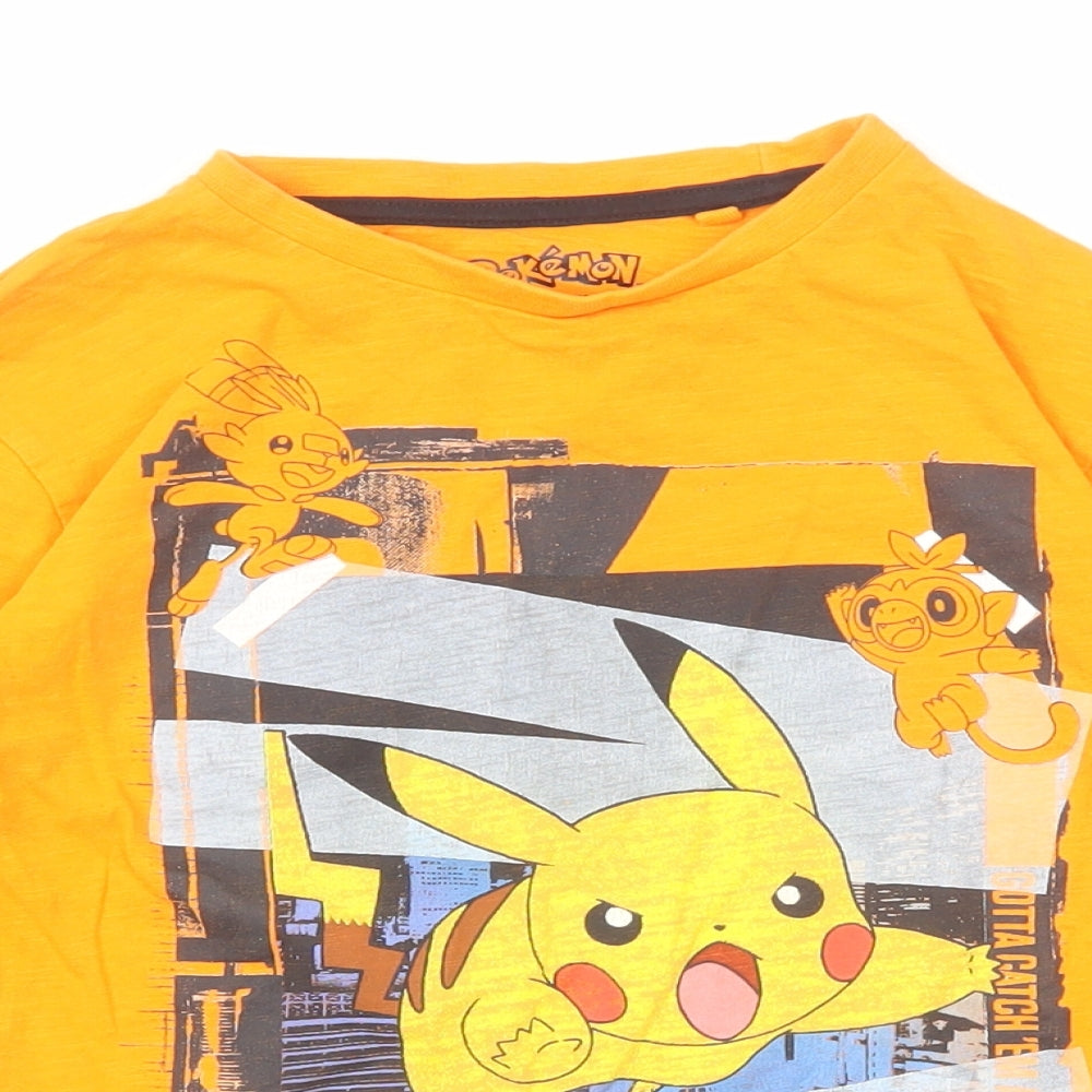 NEXT Boys Orange Cotton Pullover Casual Size 7 Years Round Neck Pullover - Pokémon