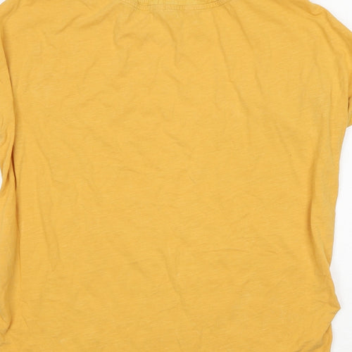 NEXT Womens Yellow Striped Viscose Basic Blouse Size 14 Round Neck
