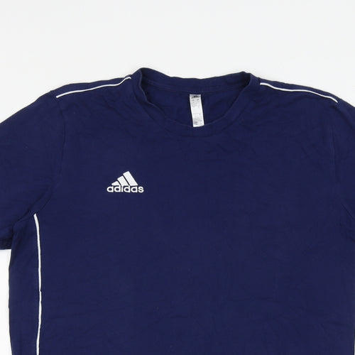 adidas Mens Blue Cotton T-Shirt Size L Round Neck