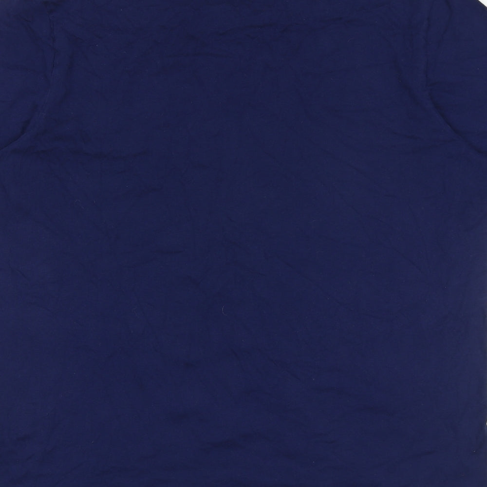 adidas Mens Blue Cotton T-Shirt Size L Round Neck