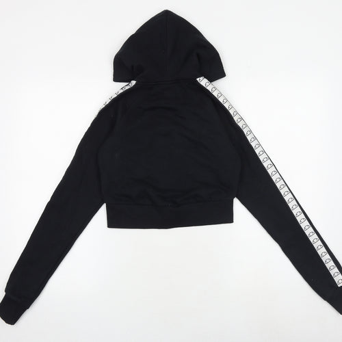 ellesse Womens Black Cotton Full Zip Hoodie Size 4 Zip - Cropped