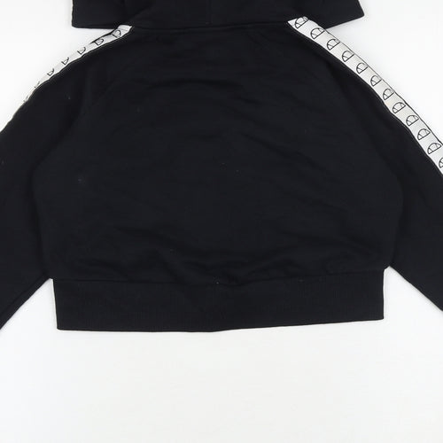 ellesse Womens Black Cotton Full Zip Hoodie Size 4 Zip - Cropped