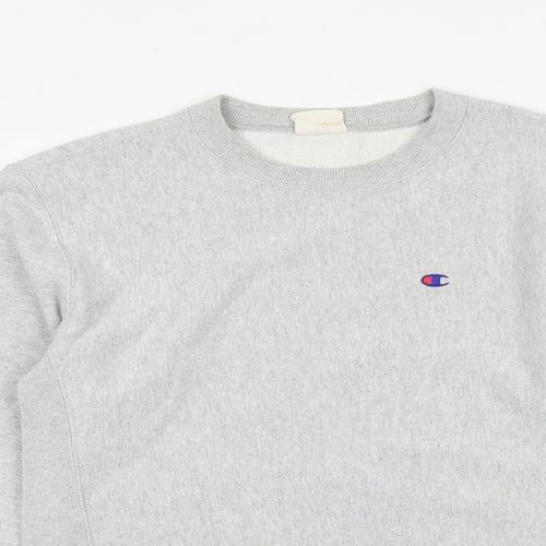 Champion Mens Grey Cotton Pullover Sweatshirt Size M